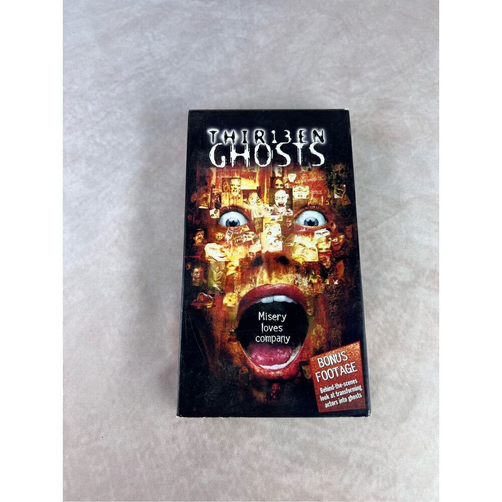 Vintage Horror Film Thir13en Ghosts VHS Bonus Footage 2002 Video Tape Good Condi